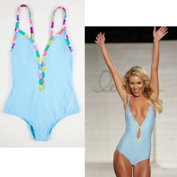 LOLLI Swim Tutti Frutti One Piece Swimsuit Blue Size XS - Picture 3 of 8